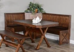 Tuscany Vintage Mocha Corner Bench