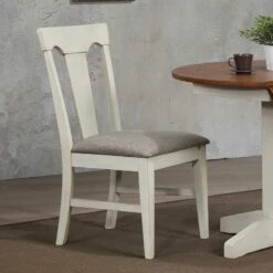 Antique White Panel Back Side Chair (Set Of 2)