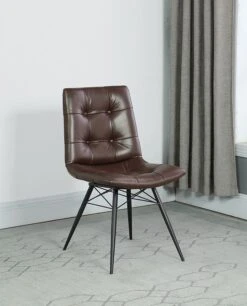Brown Leatherette Side Chair (Set Of 4)