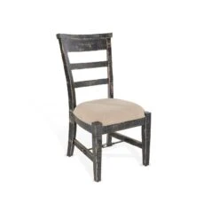 Marina Extension Dining Room Set (White Sand) W/ Black Sand Chairs