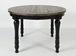 Madison County Round To Oval Dining Table (Vintage Black)