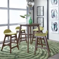 Space Savers Counter Height Dining Set W/ Green Stools