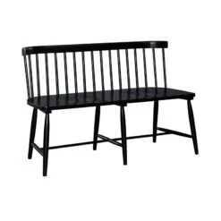 Capeside Cottage Spindle Back Dining Bench (Black)