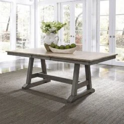 Lindsey Farm Trestle Dining Room Set W/ Bench