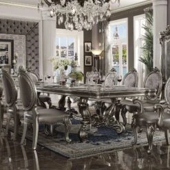 Versailles 120 Inch Dining Room Set (Antique Platinum)