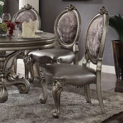 Versailles Round Dining Room Set (Antique Platinum)