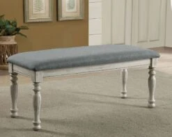 Siobhan II Bench (Antique White / Gray)