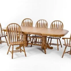 Classic Oak Laminate Rectangular Dining Table (Chestnut)