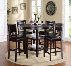 Gia 5-Piece Counter Height Dining Set (Ebony)