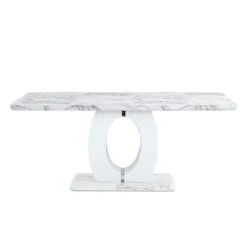 D894 Dining Room Set W/ White Swivel Chairs