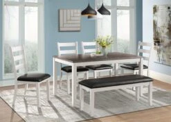 Martin 6-Piece Dining Room Set (Brown/ White)
