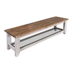 Pueblo Gray Solid Wood Bench